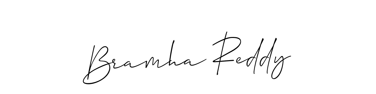 How to make Bramha Reddy signature? Allison_Script is a professional autograph style. Create handwritten signature for Bramha Reddy name. Bramha Reddy signature style 2 images and pictures png
