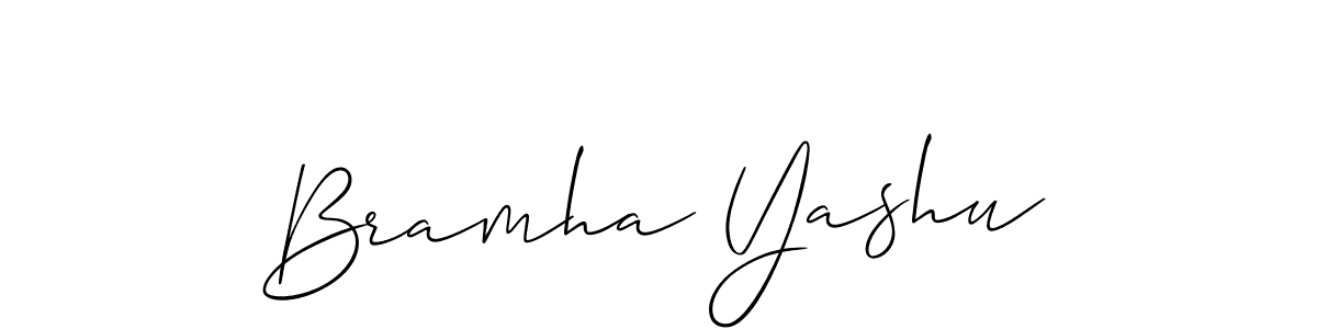 Also we have Bramha Yashu name is the best signature style. Create professional handwritten signature collection using Allison_Script autograph style. Bramha Yashu signature style 2 images and pictures png