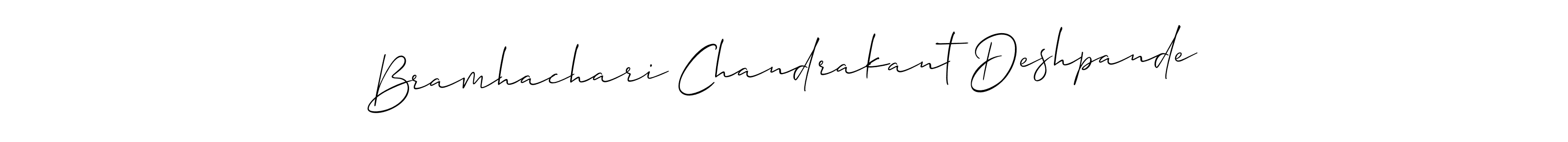 You should practise on your own different ways (Allison_Script) to write your name (Bramhachari Chandrakant Deshpande) in signature. don't let someone else do it for you. Bramhachari Chandrakant Deshpande signature style 2 images and pictures png