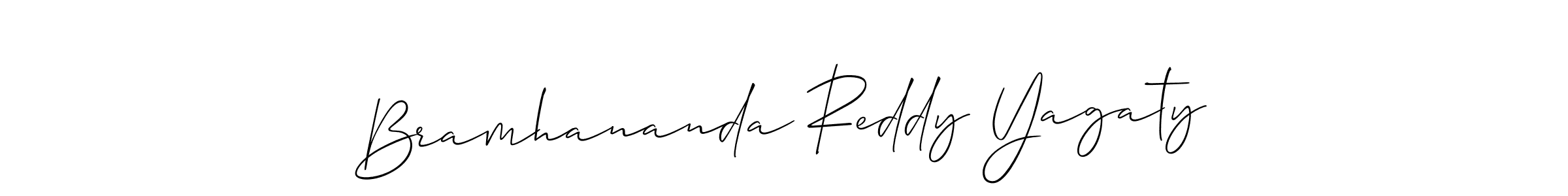 Make a beautiful signature design for name Bramhananda Reddy Yagaty. With this signature (Allison_Script) style, you can create a handwritten signature for free. Bramhananda Reddy Yagaty signature style 2 images and pictures png