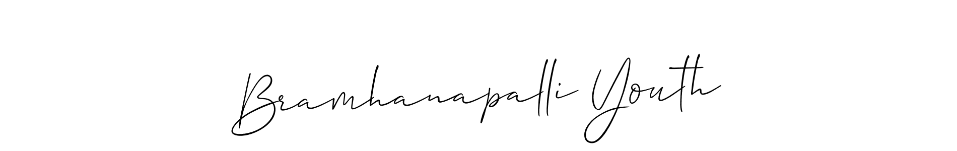 Allison_Script is a professional signature style that is perfect for those who want to add a touch of class to their signature. It is also a great choice for those who want to make their signature more unique. Get Bramhanapalli Youth name to fancy signature for free. Bramhanapalli Youth signature style 2 images and pictures png