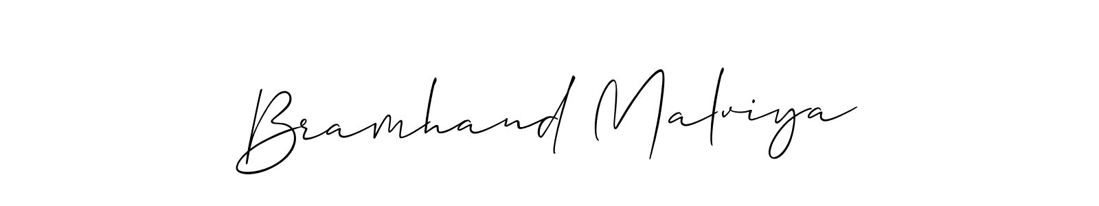 Create a beautiful signature design for name Bramhand Malviya. With this signature (Allison_Script) fonts, you can make a handwritten signature for free. Bramhand Malviya signature style 2 images and pictures png