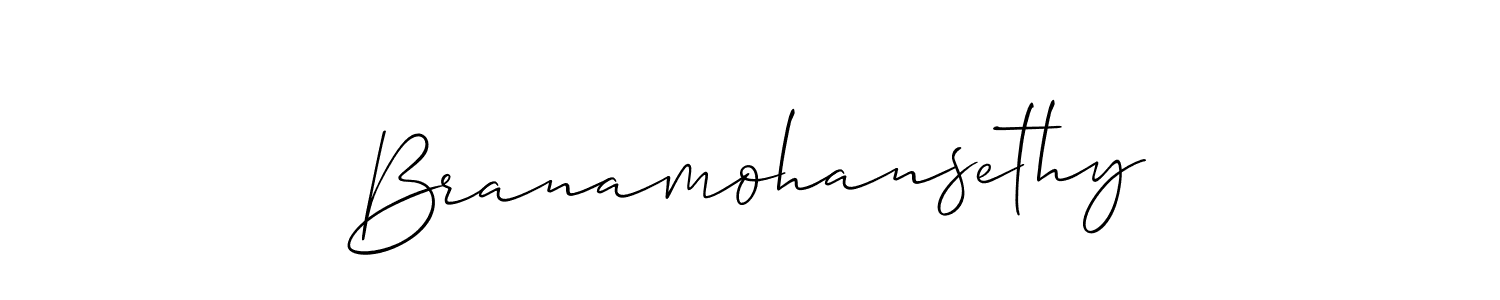 Make a beautiful signature design for name Branamohansethy. With this signature (Allison_Script) style, you can create a handwritten signature for free. Branamohansethy signature style 2 images and pictures png