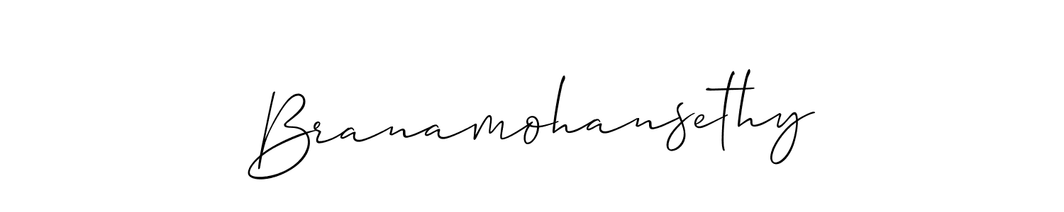 Make a beautiful signature design for name Branamohansethy. With this signature (Allison_Script) style, you can create a handwritten signature for free. Branamohansethy signature style 2 images and pictures png