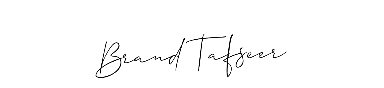 Create a beautiful signature design for name Brand Tafseer. With this signature (Allison_Script) fonts, you can make a handwritten signature for free. Brand Tafseer signature style 2 images and pictures png