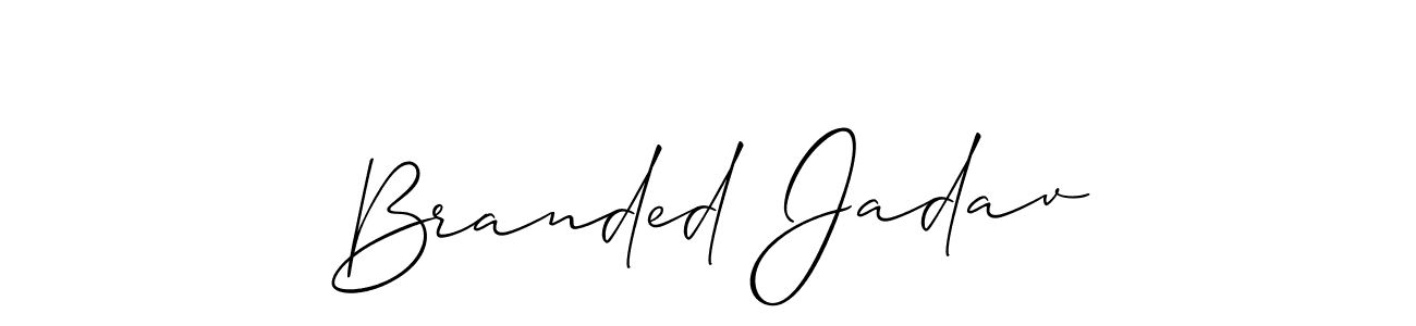 The best way (Allison_Script) to make a short signature is to pick only two or three words in your name. The name Branded Jadav include a total of six letters. For converting this name. Branded Jadav signature style 2 images and pictures png