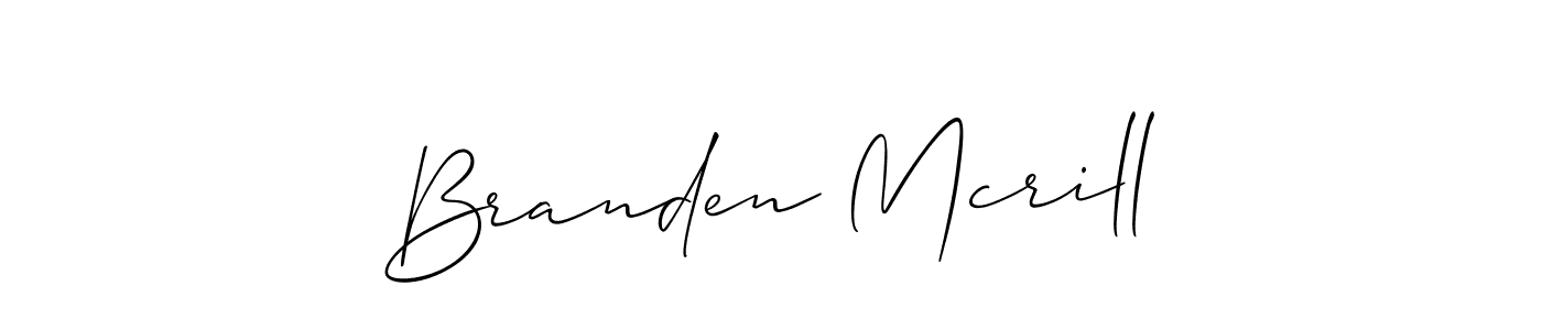 Branden Mcrill stylish signature style. Best Handwritten Sign (Allison_Script) for my name. Handwritten Signature Collection Ideas for my name Branden Mcrill. Branden Mcrill signature style 2 images and pictures png