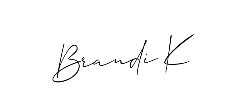 Make a short Brandi K signature style. Manage your documents anywhere anytime using Allison_Script. Create and add eSignatures, submit forms, share and send files easily. Brandi K signature style 2 images and pictures png