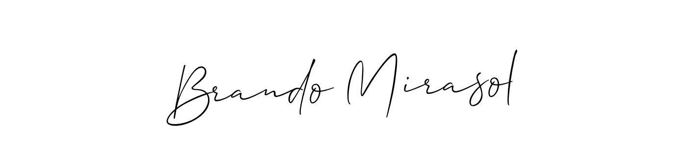 Allison_Script is a professional signature style that is perfect for those who want to add a touch of class to their signature. It is also a great choice for those who want to make their signature more unique. Get Brando Mirasol name to fancy signature for free. Brando Mirasol signature style 2 images and pictures png