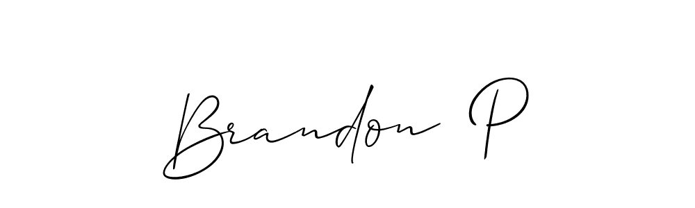 Brandon  P stylish signature style. Best Handwritten Sign (Allison_Script) for my name. Handwritten Signature Collection Ideas for my name Brandon  P. Brandon  P signature style 2 images and pictures png