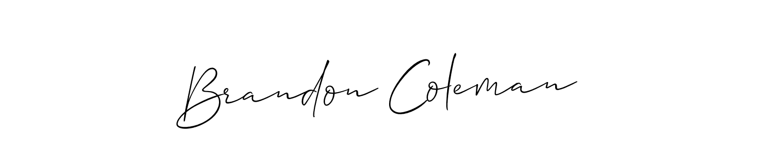Use a signature maker to create a handwritten signature online. With this signature software, you can design (Allison_Script) your own signature for name Brandon Coleman. Brandon Coleman signature style 2 images and pictures png