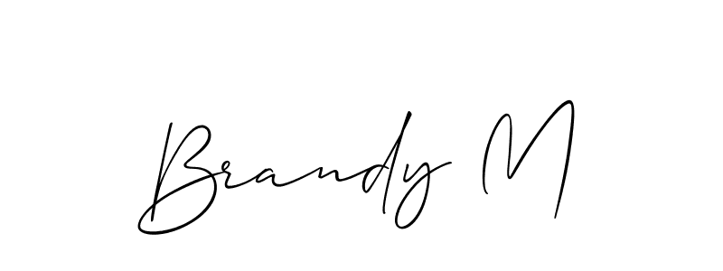 The best way (Allison_Script) to make a short signature is to pick only two or three words in your name. The name Brandy M include a total of six letters. For converting this name. Brandy M signature style 2 images and pictures png