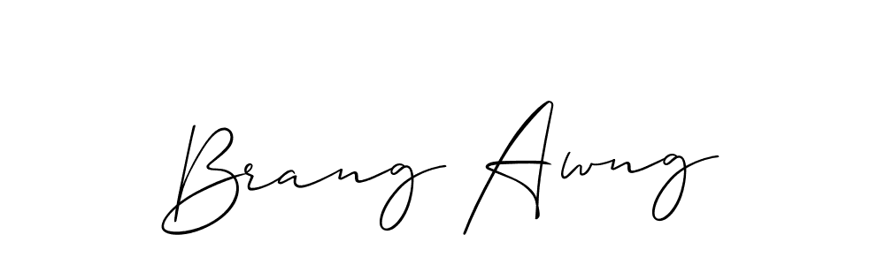 Create a beautiful signature design for name Brang Awng. With this signature (Allison_Script) fonts, you can make a handwritten signature for free. Brang Awng signature style 2 images and pictures png