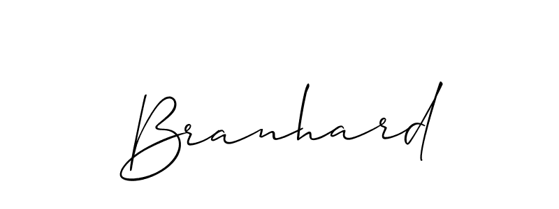 Design your own signature with our free online signature maker. With this signature software, you can create a handwritten (Allison_Script) signature for name Branhard. Branhard signature style 2 images and pictures png