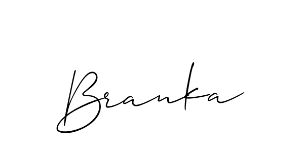 Design your own signature with our free online signature maker. With this signature software, you can create a handwritten (Allison_Script) signature for name Branka. Branka signature style 2 images and pictures png