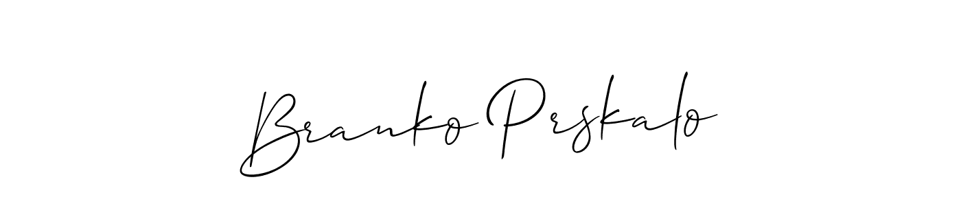 How to make Branko Prskalo name signature. Use Allison_Script style for creating short signs online. This is the latest handwritten sign. Branko Prskalo signature style 2 images and pictures png