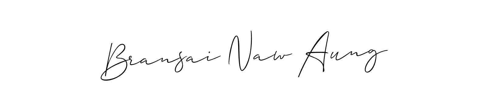 Make a beautiful signature design for name Bransai Naw Aung. With this signature (Allison_Script) style, you can create a handwritten signature for free. Bransai Naw Aung signature style 2 images and pictures png