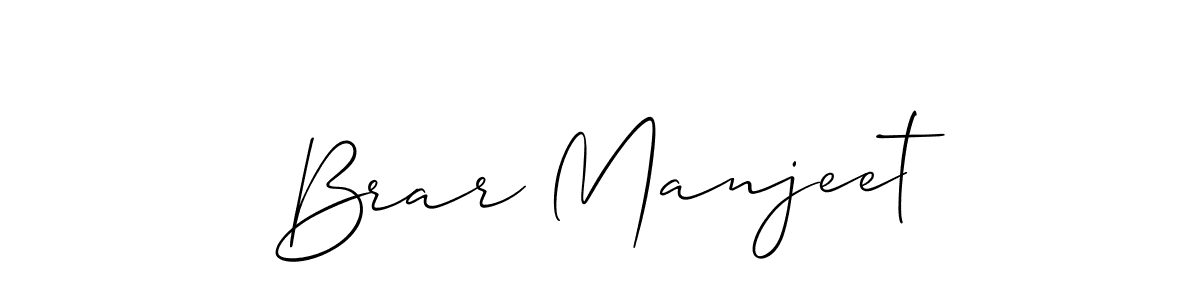 Create a beautiful signature design for name Brar Manjeet. With this signature (Allison_Script) fonts, you can make a handwritten signature for free. Brar Manjeet signature style 2 images and pictures png