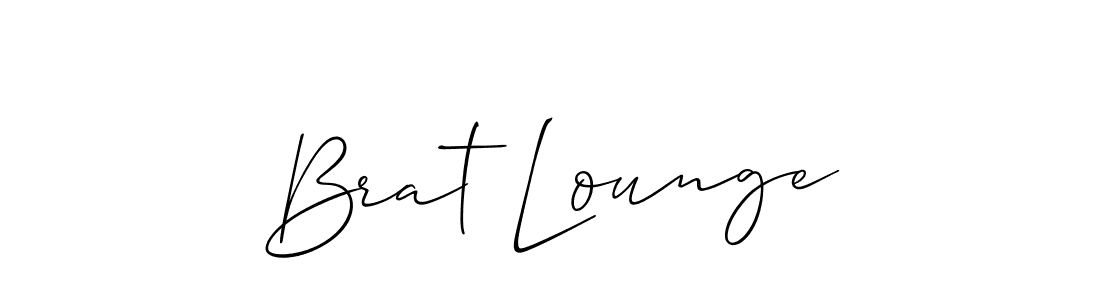 Also You can easily find your signature by using the search form. We will create Brat Lounge name handwritten signature images for you free of cost using Allison_Script sign style. Brat Lounge signature style 2 images and pictures png