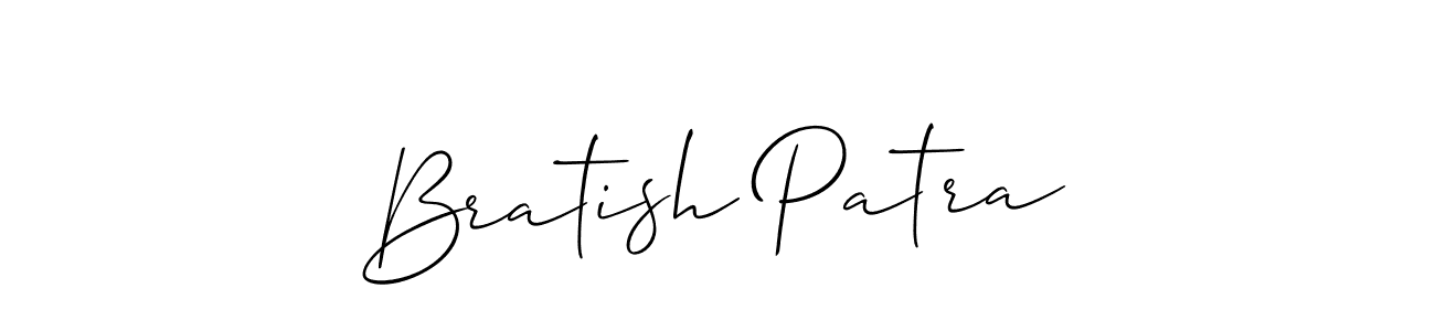 Similarly Allison_Script is the best handwritten signature design. Signature creator online .You can use it as an online autograph creator for name Bratish Patra. Bratish Patra signature style 2 images and pictures png