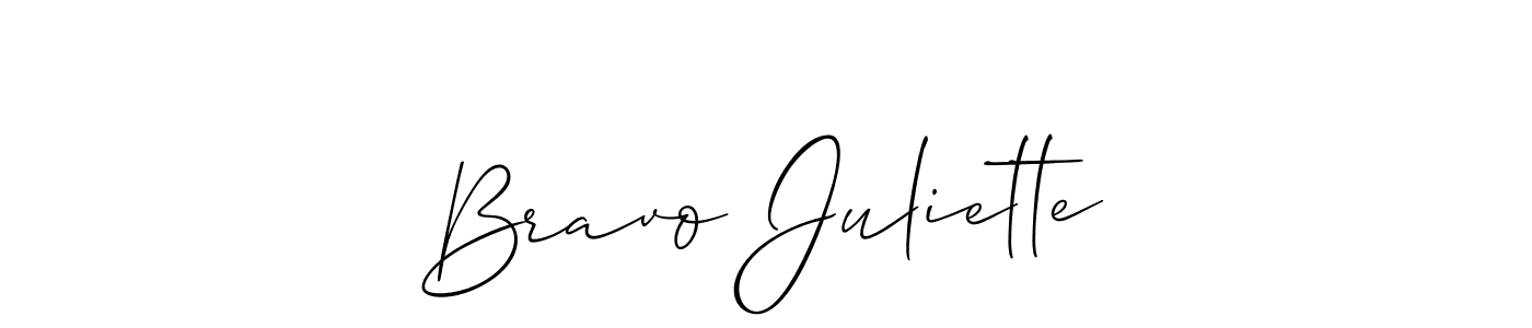 Also we have Bravo Juliette name is the best signature style. Create professional handwritten signature collection using Allison_Script autograph style. Bravo Juliette signature style 2 images and pictures png