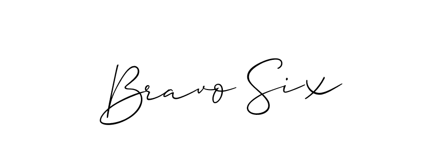 Create a beautiful signature design for name Bravo Six. With this signature (Allison_Script) fonts, you can make a handwritten signature for free. Bravo Six signature style 2 images and pictures png