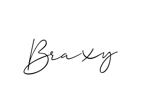 Use a signature maker to create a handwritten signature online. With this signature software, you can design (Allison_Script) your own signature for name Braxy. Braxy signature style 2 images and pictures png
