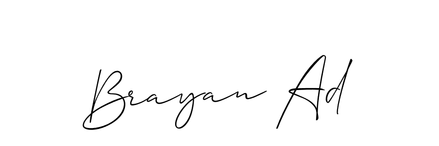 Design your own signature with our free online signature maker. With this signature software, you can create a handwritten (Allison_Script) signature for name Brayan Ad. Brayan Ad signature style 2 images and pictures png