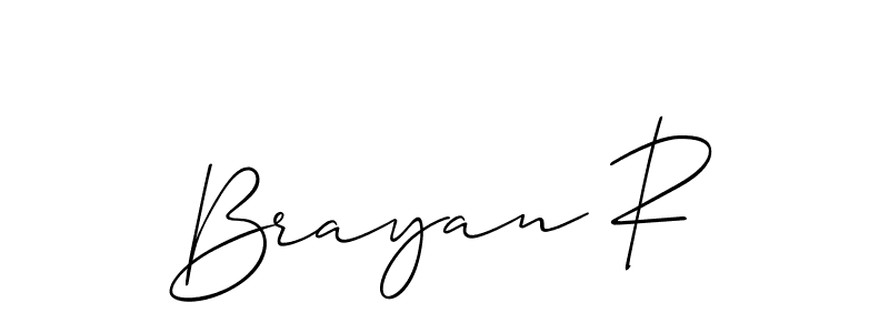 How to make Brayan R name signature. Use Allison_Script style for creating short signs online. This is the latest handwritten sign. Brayan R signature style 2 images and pictures png