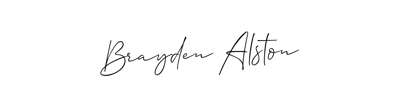 if you are searching for the best signature style for your name Brayden Alston. so please give up your signature search. here we have designed multiple signature styles  using Allison_Script. Brayden Alston signature style 2 images and pictures png