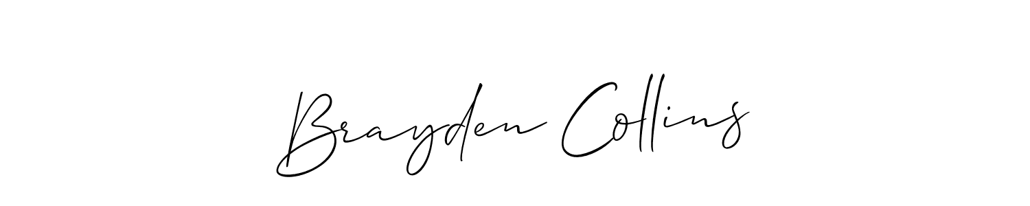 Make a beautiful signature design for name Brayden Collins. With this signature (Allison_Script) style, you can create a handwritten signature for free. Brayden Collins signature style 2 images and pictures png