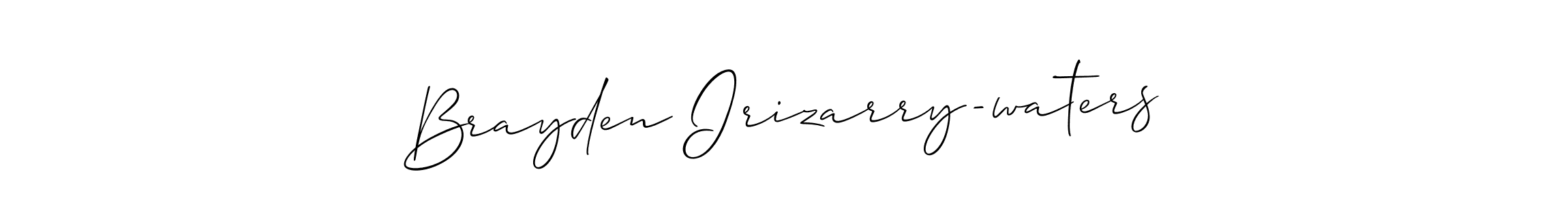 Also we have Brayden Irizarry-waters name is the best signature style. Create professional handwritten signature collection using Allison_Script autograph style. Brayden Irizarry-waters signature style 2 images and pictures png