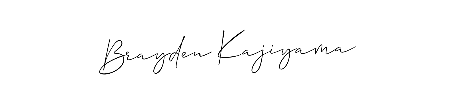 The best way (Allison_Script) to make a short signature is to pick only two or three words in your name. The name Brayden Kajiyama include a total of six letters. For converting this name. Brayden Kajiyama signature style 2 images and pictures png