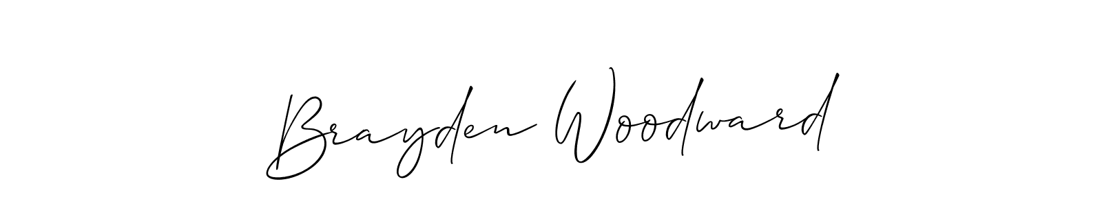 How to make Brayden Woodward name signature. Use Allison_Script style for creating short signs online. This is the latest handwritten sign. Brayden Woodward signature style 2 images and pictures png