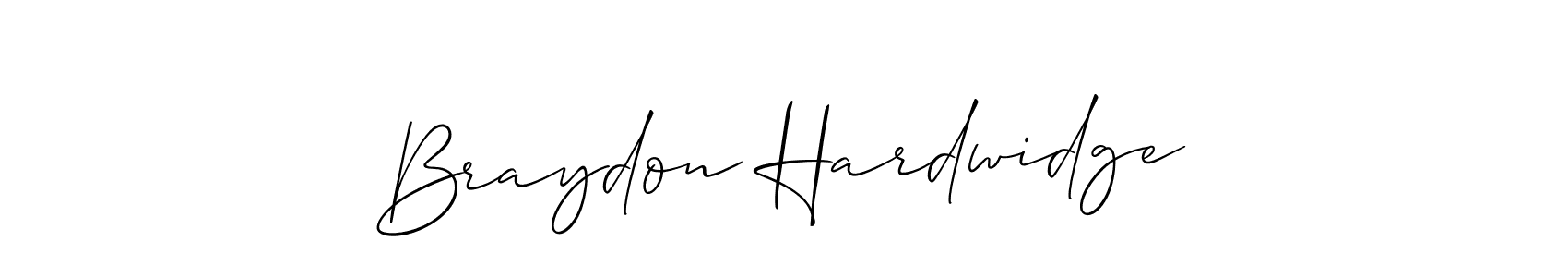 You should practise on your own different ways (Allison_Script) to write your name (Braydon Hardwidge) in signature. don't let someone else do it for you. Braydon Hardwidge signature style 2 images and pictures png