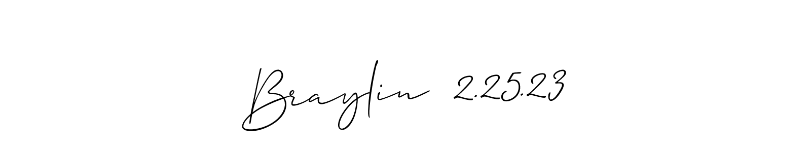 How to Draw Braylin  2.25.23 signature style? Allison_Script is a latest design signature styles for name Braylin  2.25.23. Braylin  2.25.23 signature style 2 images and pictures png