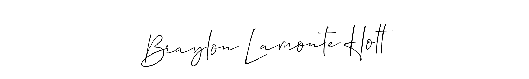 Design your own signature with our free online signature maker. With this signature software, you can create a handwritten (Allison_Script) signature for name Braylon Lamonte Holt. Braylon Lamonte Holt signature style 2 images and pictures png