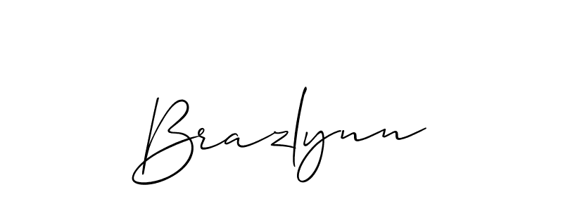 The best way (Allison_Script) to make a short signature is to pick only two or three words in your name. The name Brazlynn include a total of six letters. For converting this name. Brazlynn signature style 2 images and pictures png