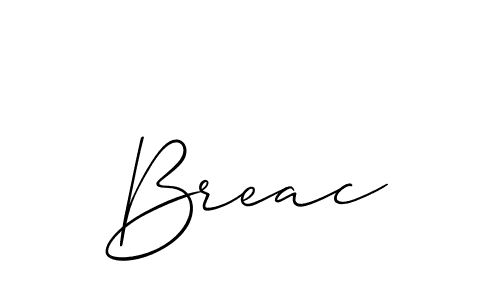 Use a signature maker to create a handwritten signature online. With this signature software, you can design (Allison_Script) your own signature for name Breac. Breac signature style 2 images and pictures png
