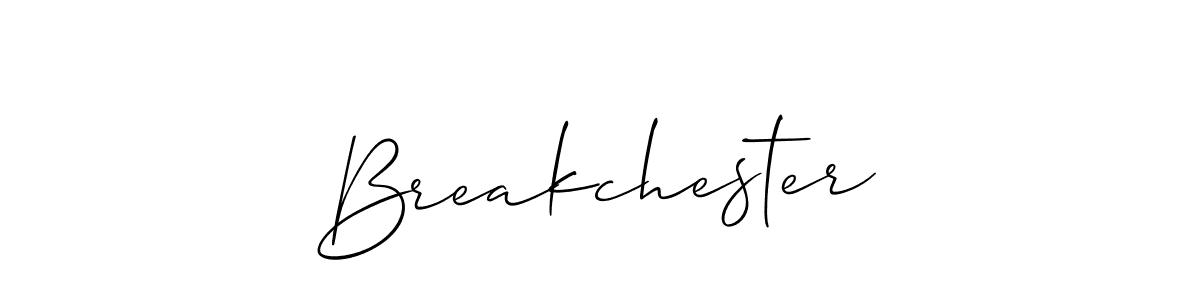 Breakchester stylish signature style. Best Handwritten Sign (Allison_Script) for my name. Handwritten Signature Collection Ideas for my name Breakchester. Breakchester signature style 2 images and pictures png