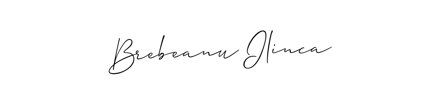 Use a signature maker to create a handwritten signature online. With this signature software, you can design (Allison_Script) your own signature for name Brebeanu Ilinca. Brebeanu Ilinca signature style 2 images and pictures png