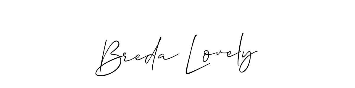 Make a beautiful signature design for name Breda Lovely. With this signature (Allison_Script) style, you can create a handwritten signature for free. Breda Lovely signature style 2 images and pictures png