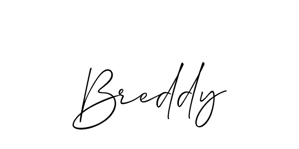 Use a signature maker to create a handwritten signature online. With this signature software, you can design (Allison_Script) your own signature for name Breddy. Breddy signature style 2 images and pictures png