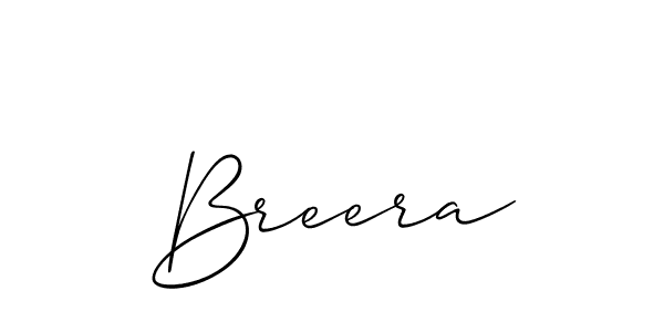 Design your own signature with our free online signature maker. With this signature software, you can create a handwritten (Allison_Script) signature for name Breera. Breera signature style 2 images and pictures png