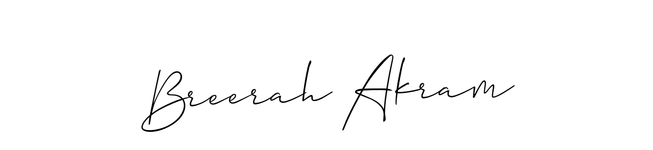 It looks lik you need a new signature style for name Breerah Akram. Design unique handwritten (Allison_Script) signature with our free signature maker in just a few clicks. Breerah Akram signature style 2 images and pictures png