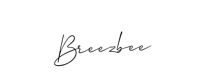 How to make Breezbee name signature. Use Allison_Script style for creating short signs online. This is the latest handwritten sign. Breezbee signature style 2 images and pictures png
