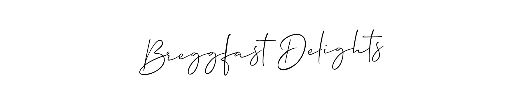 How to make Breggfast Delights signature? Allison_Script is a professional autograph style. Create handwritten signature for Breggfast Delights name. Breggfast Delights signature style 2 images and pictures png