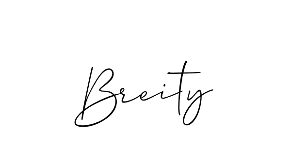 The best way (Allison_Script) to make a short signature is to pick only two or three words in your name. The name Breity include a total of six letters. For converting this name. Breity signature style 2 images and pictures png