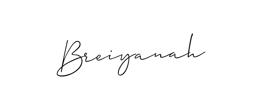 How to make Breiyanah signature? Allison_Script is a professional autograph style. Create handwritten signature for Breiyanah name. Breiyanah signature style 2 images and pictures png