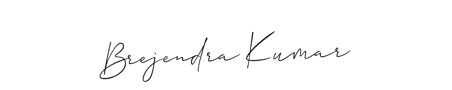 How to make Brejendra Kumar name signature. Use Allison_Script style for creating short signs online. This is the latest handwritten sign. Brejendra Kumar signature style 2 images and pictures png